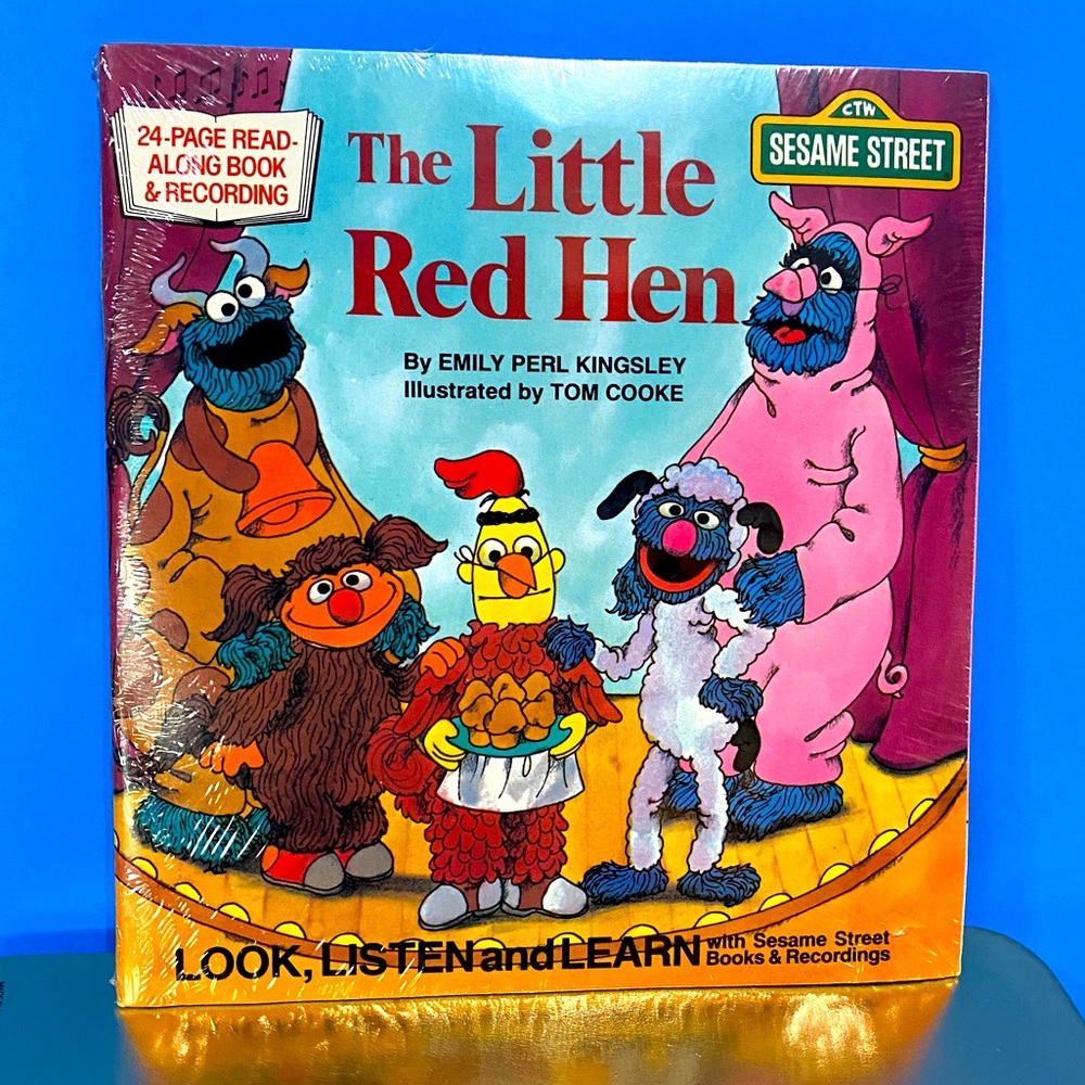 SESAME STREET NWT 1983 THE LITTLE RED HEN VINYL RECORD & 24p READ ALONG …